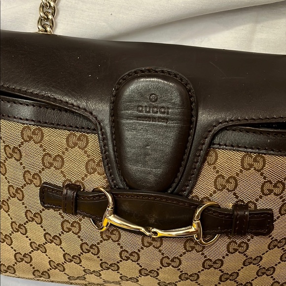 Gucci Brown and Tan Shoulder Bag with Chain Strap - Picture 2 of 16